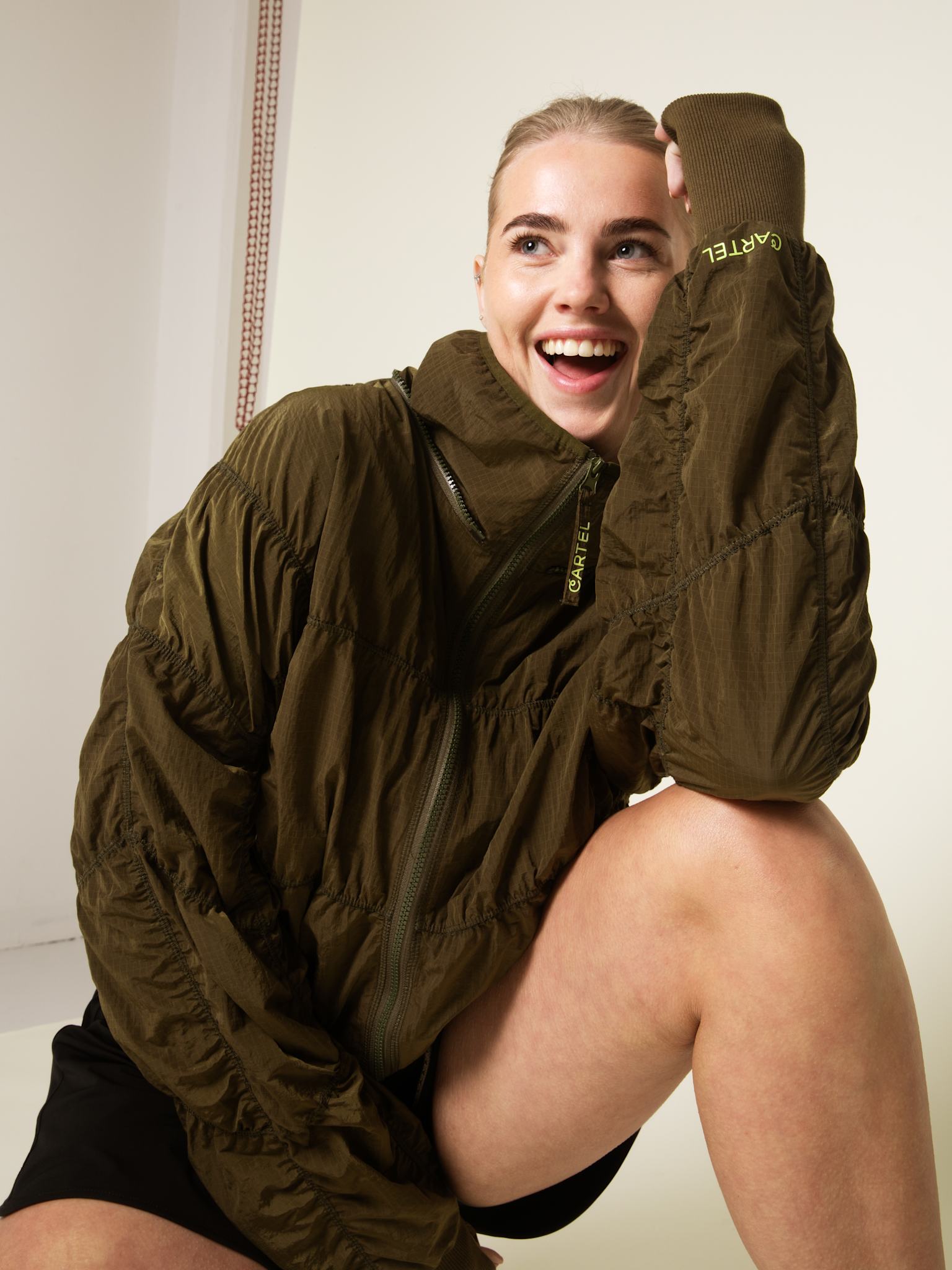 Ridge parachute zip removable hood jacket - Moss