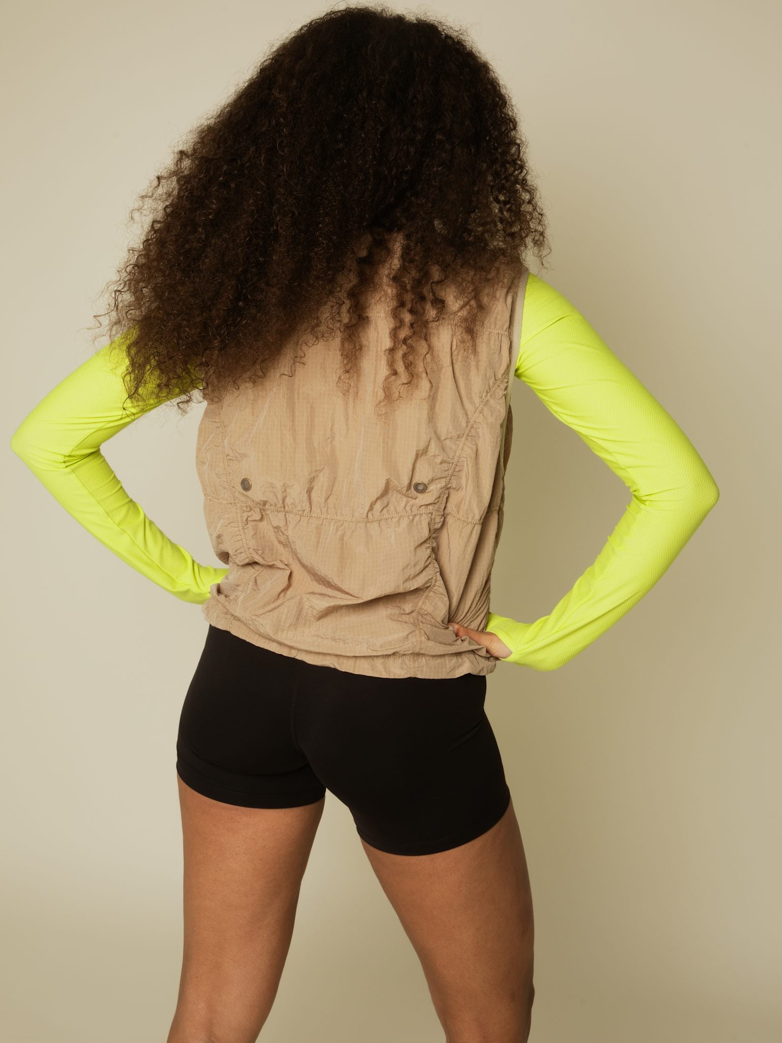 Trail parachute zip vest - Sand