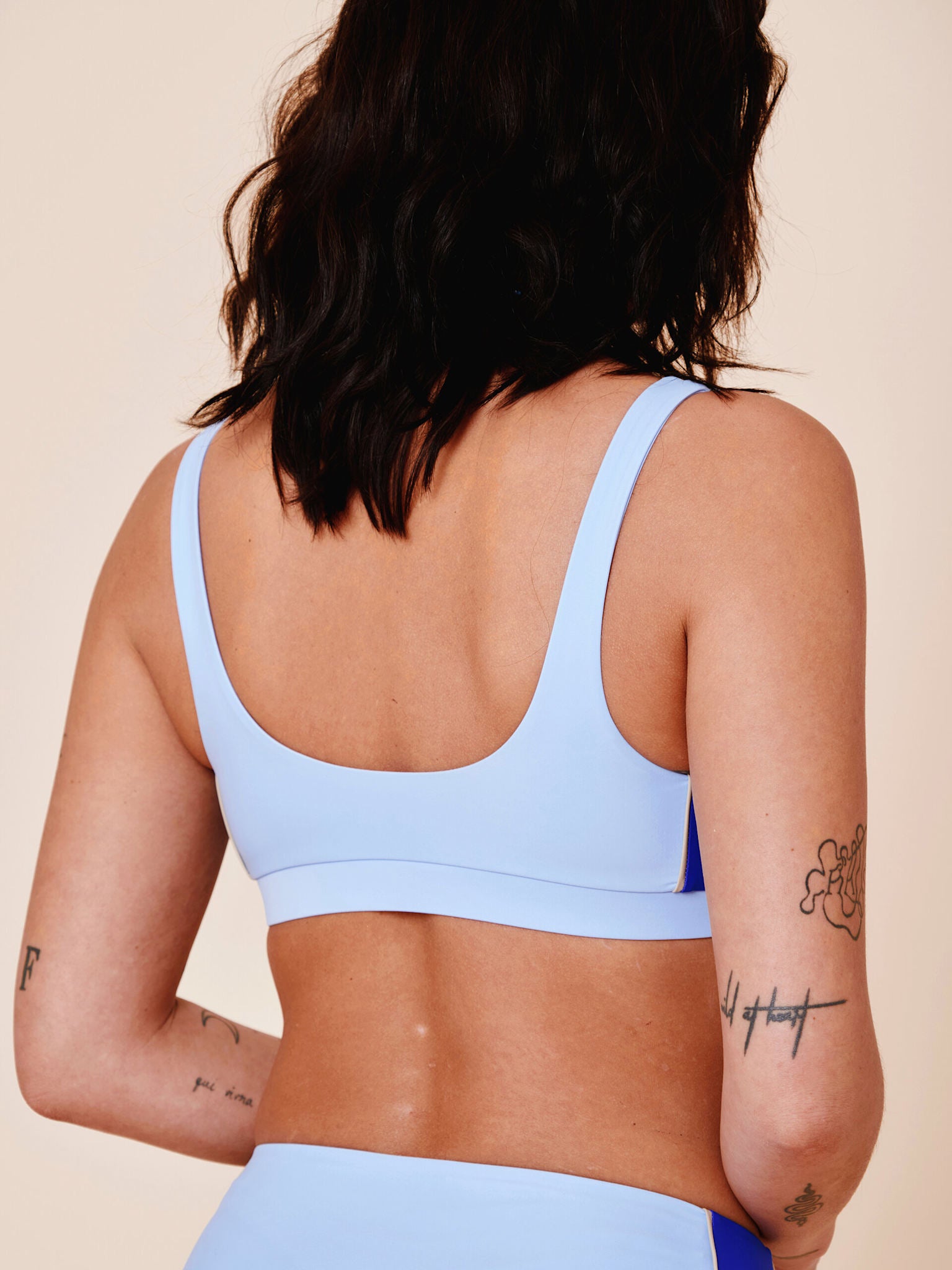 Agung Colorblock sporty bikini top - Clear/Cartel Blue