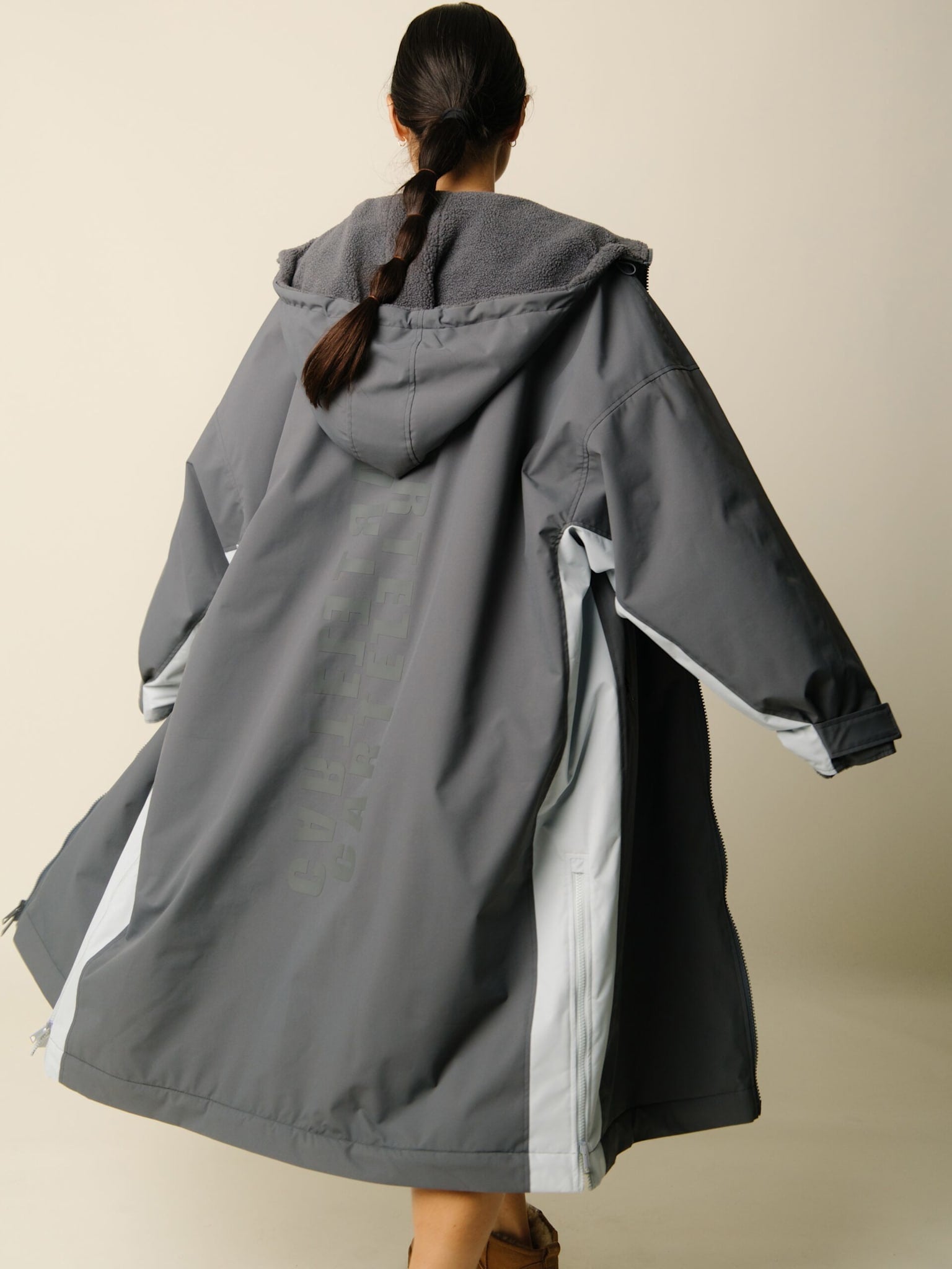 Nordic Fleece Changing Robe - Charcoal