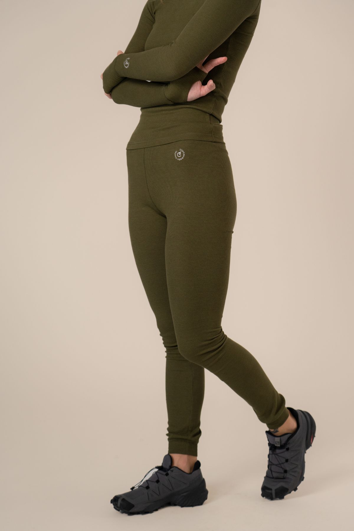 Algae ribbed OCN Weed® leggings - Army