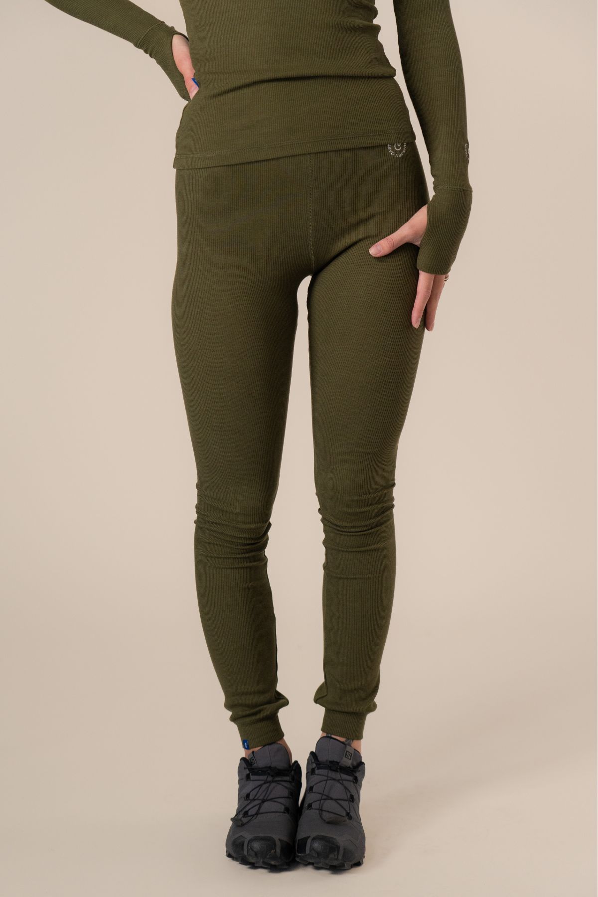 Algae ribbed OCN Weed® leggings - Army