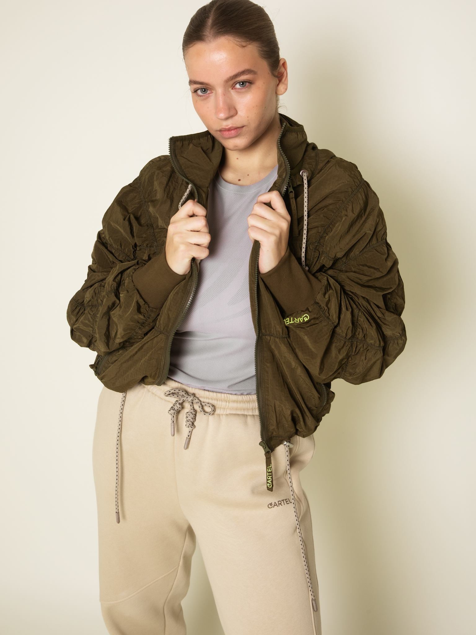 Horizon sweat zip-leg joggers - Sand