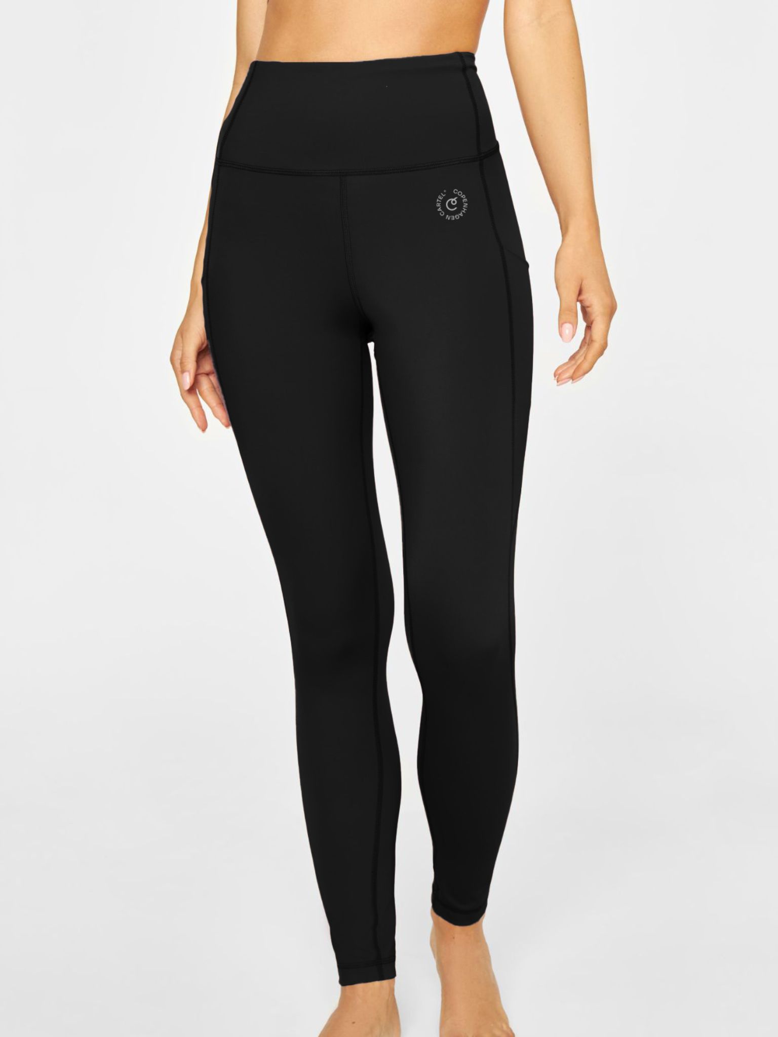 Power high-waist logo leggings - Nero