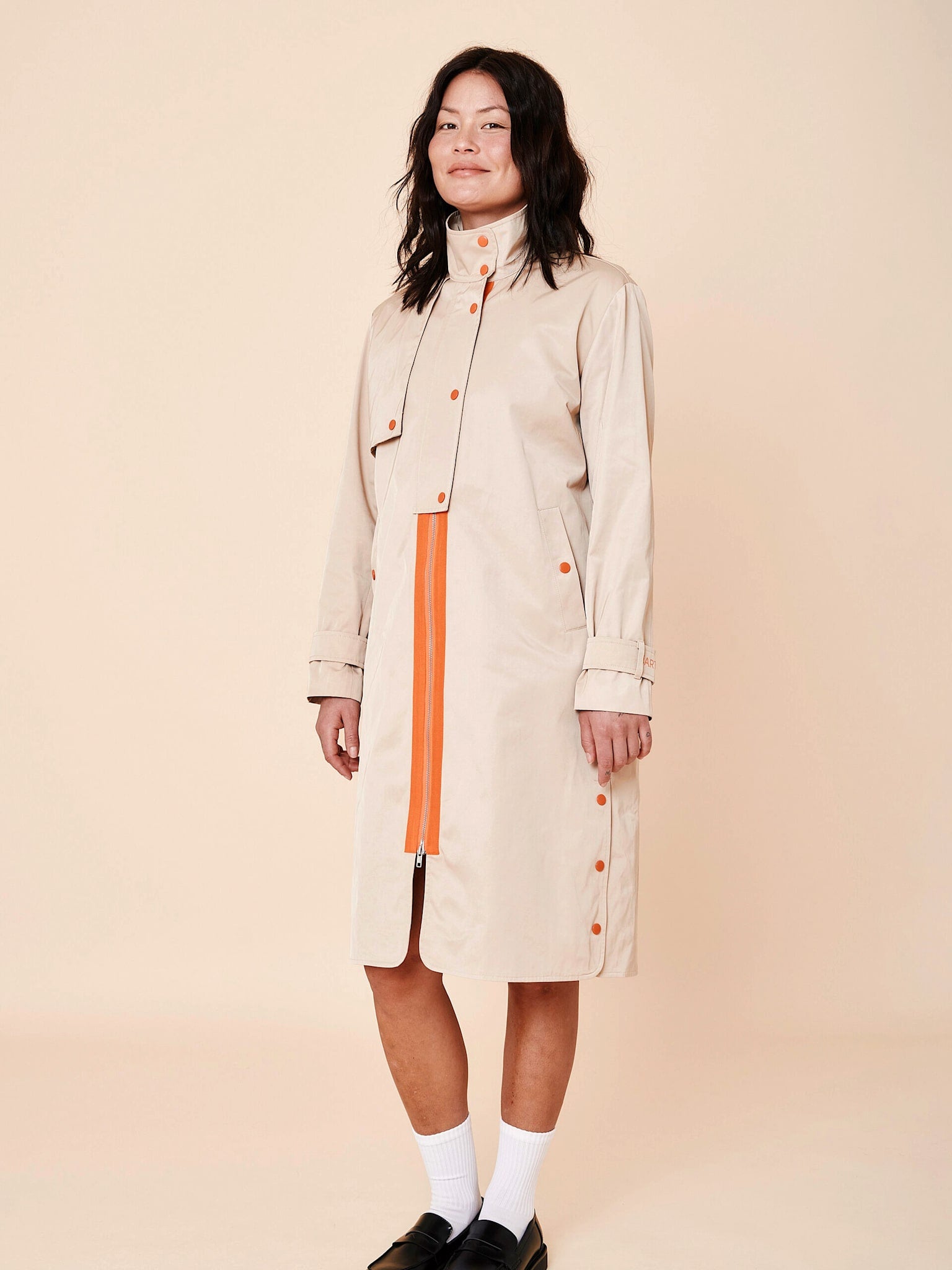 Palermo sportivo trench coat - Sand/Flame