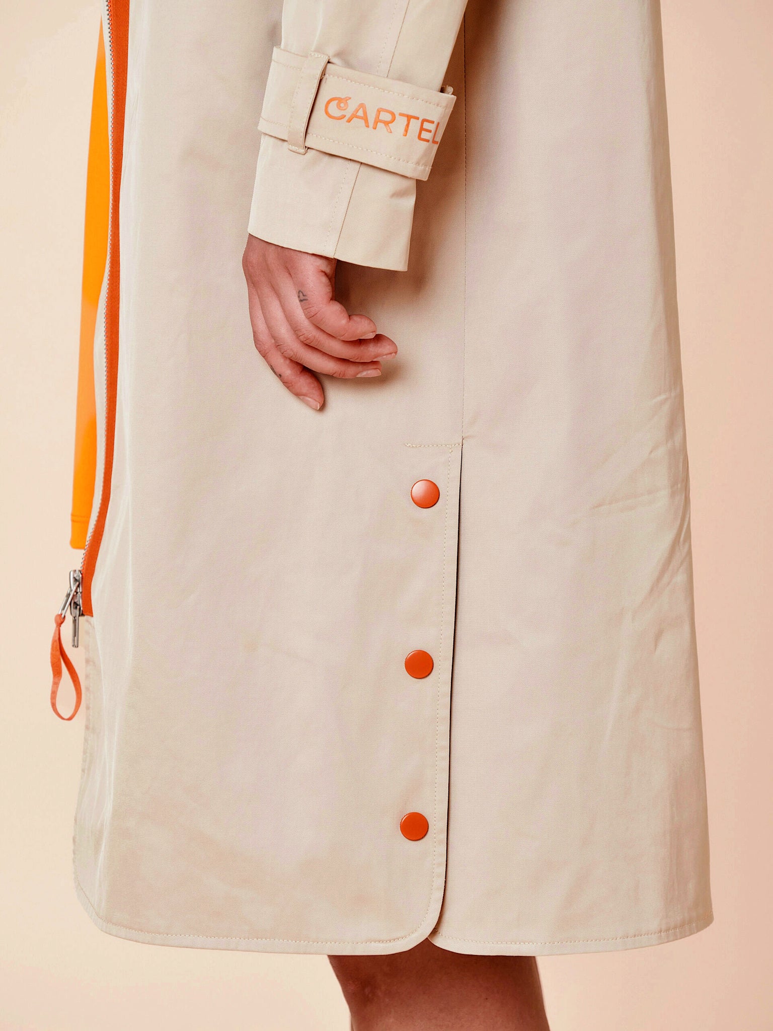 Palermo sportivo trench coat - Sand/Flame