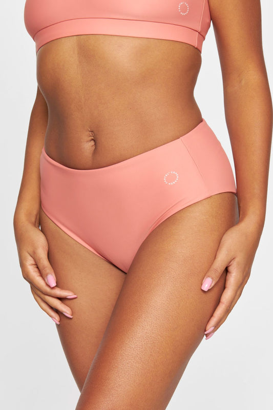 Ubud high-waist bikini bottom - Coral
